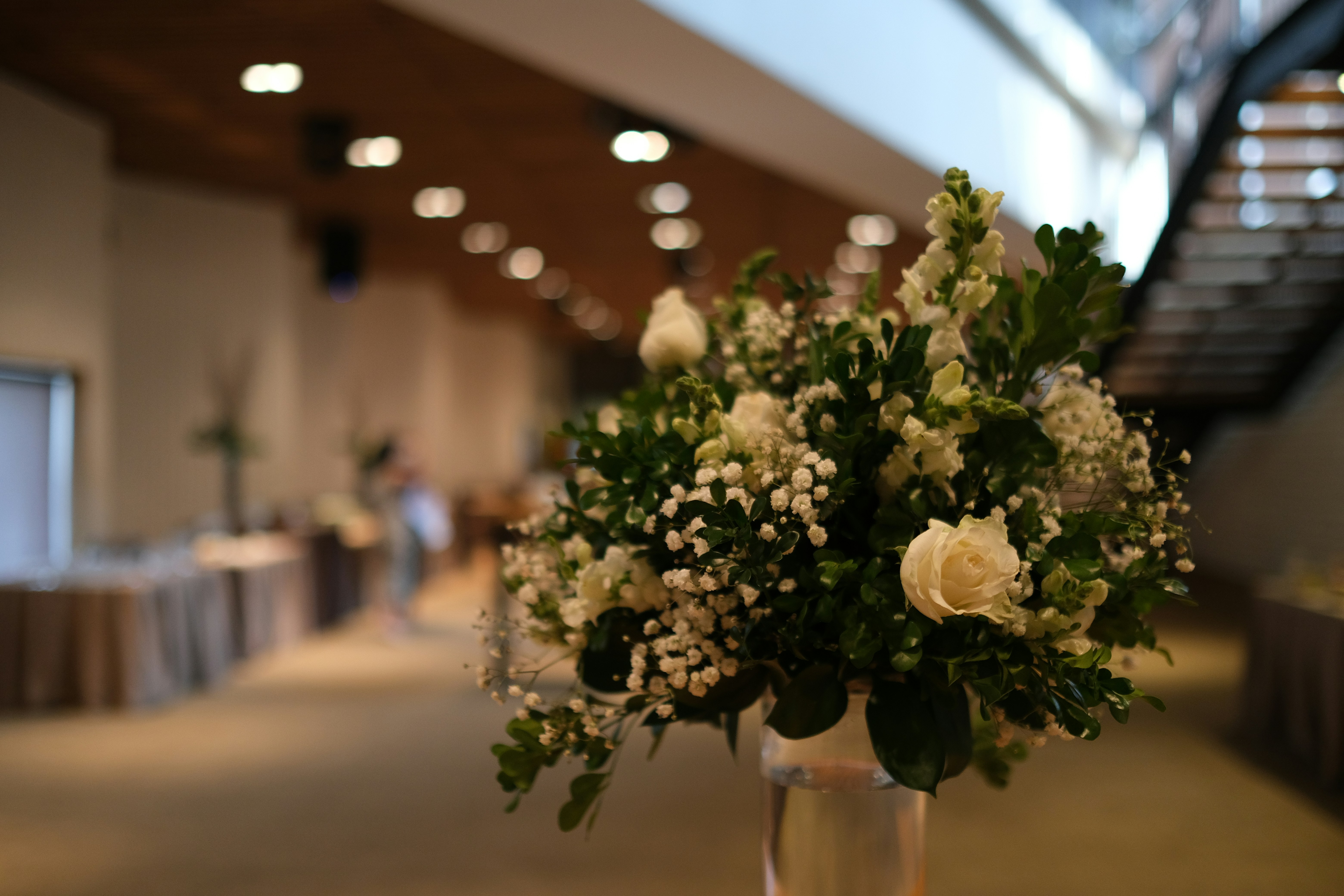 Calgary corporate event flowers in a hall before a corporate event