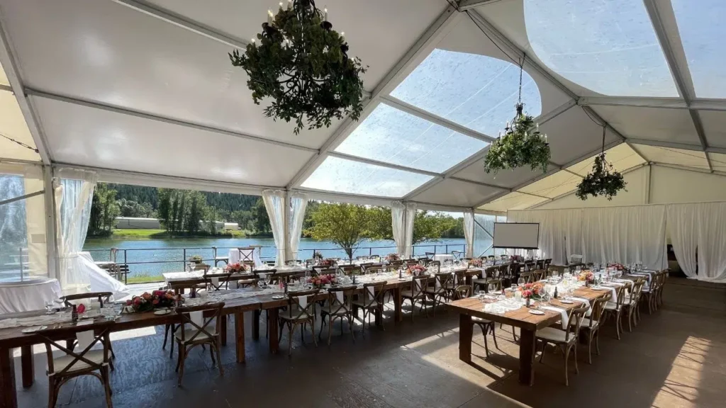 Outdoor wedding venues Calgary - a wedding pavilion at Waterfront Park