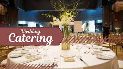 Served tabled at a wedding as an example of wedding catering services