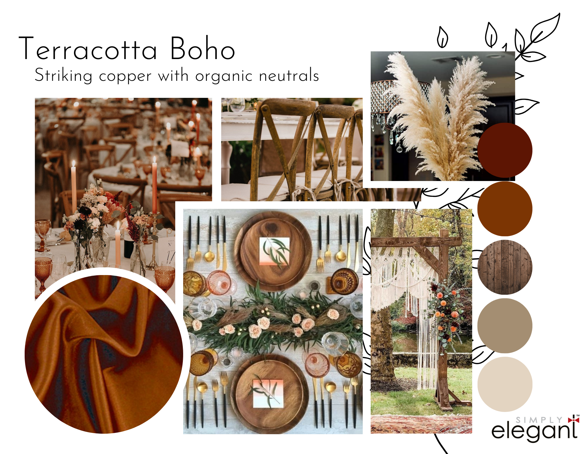 Terracotta Boho Event Decorations Package Design