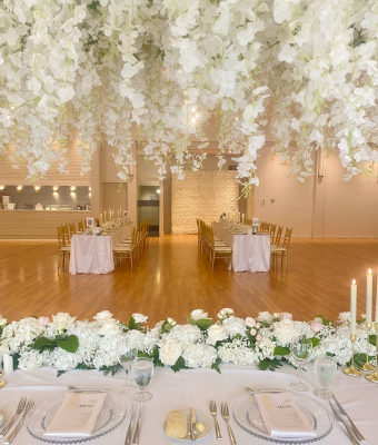 Head table at a wedding served at Waterfront Park in Calgary